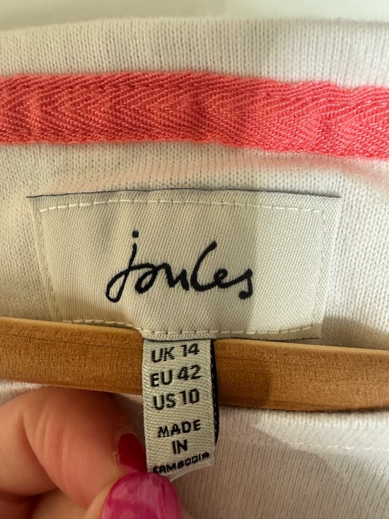 Joules Harbour Print Bird Stripe Long Sleeve Jersey Top - EUC - Picture 5 of 7